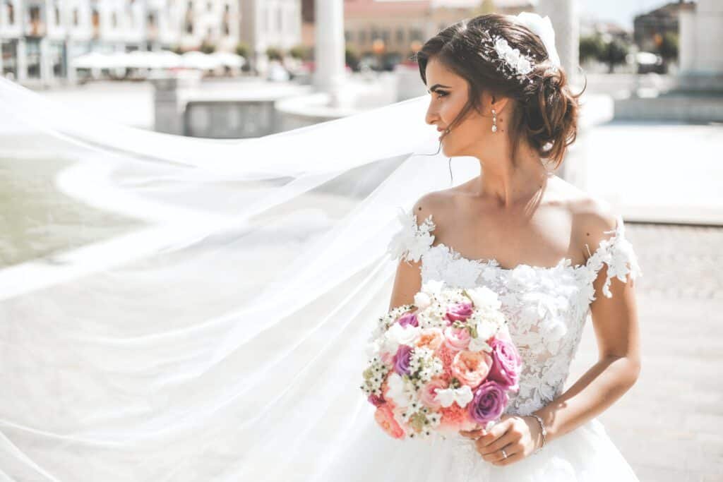 a bride who is content that her emotional needs are met on her wedding day